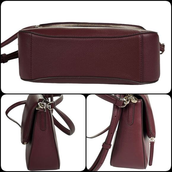 Kate Spade Jackson Shoulder Bag & Wallet Medium Flap Pebbled Leather Cherrywood - Picture 5 of 16